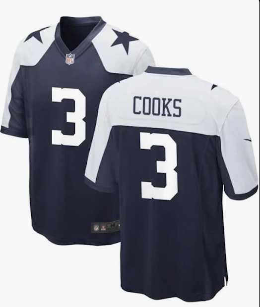 Men & Women & Youth Dallas Cowboys #3 Brandin Cooks Navy Navy Thanksgiving Limited Football Stitched Jersey